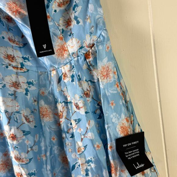 Bloom Into Love Blue Floral Organza One-Shoulder Maxi Dress - Picture 9 of 13